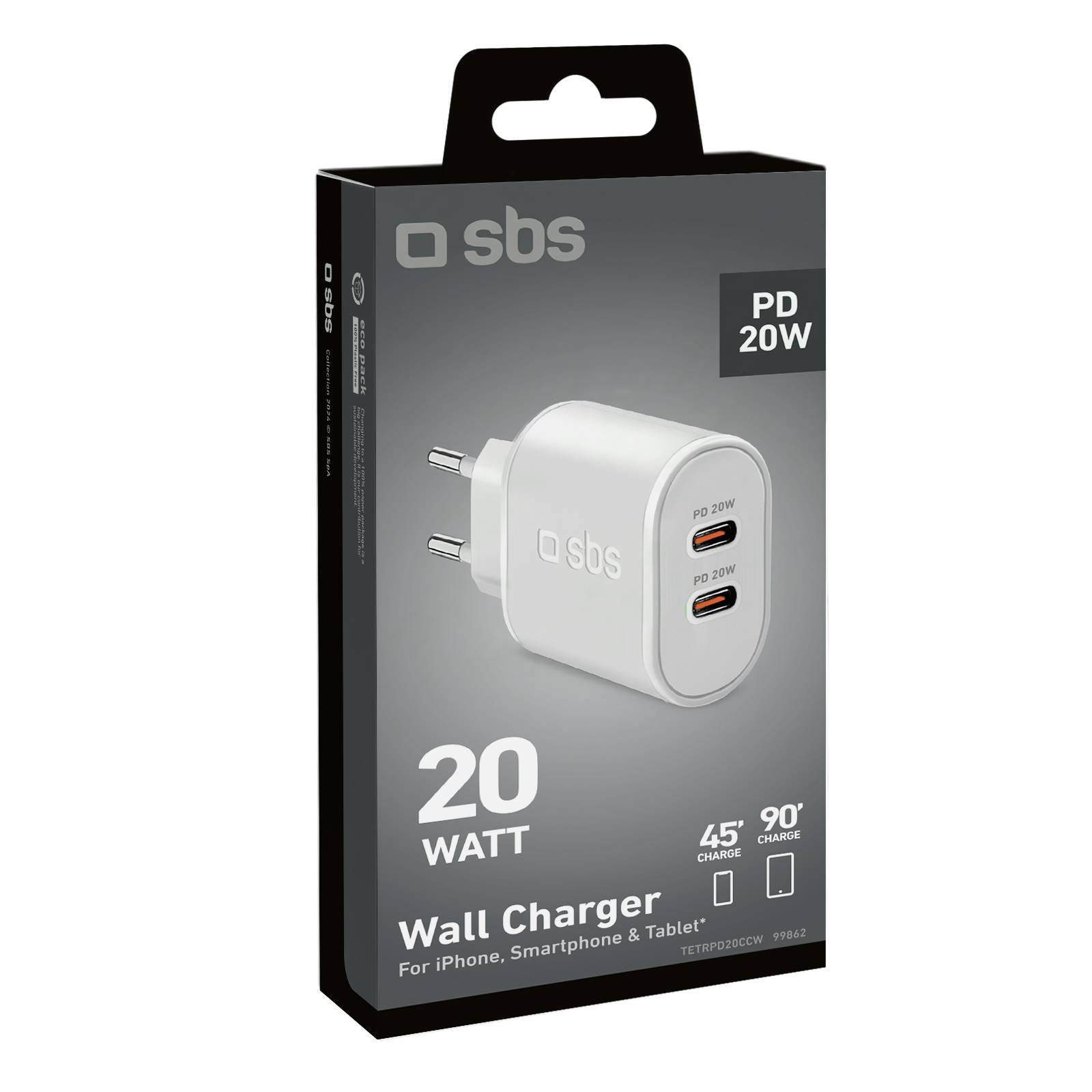 Caricatore doppia USB‑C 20W PD-1