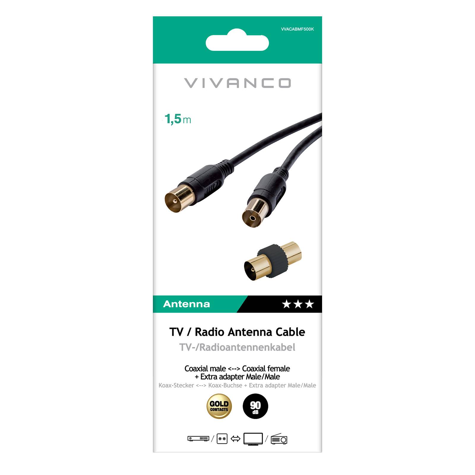 Cavo antenna maschio/femmina + schermatura 90dB-1