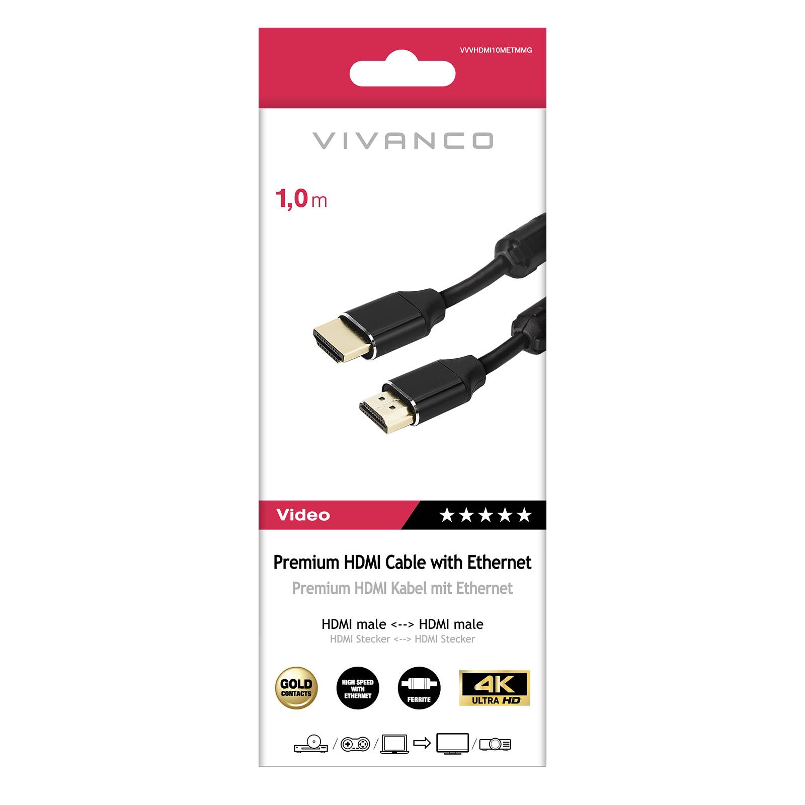 Cavo HDMI 2.0 placcato oro-1