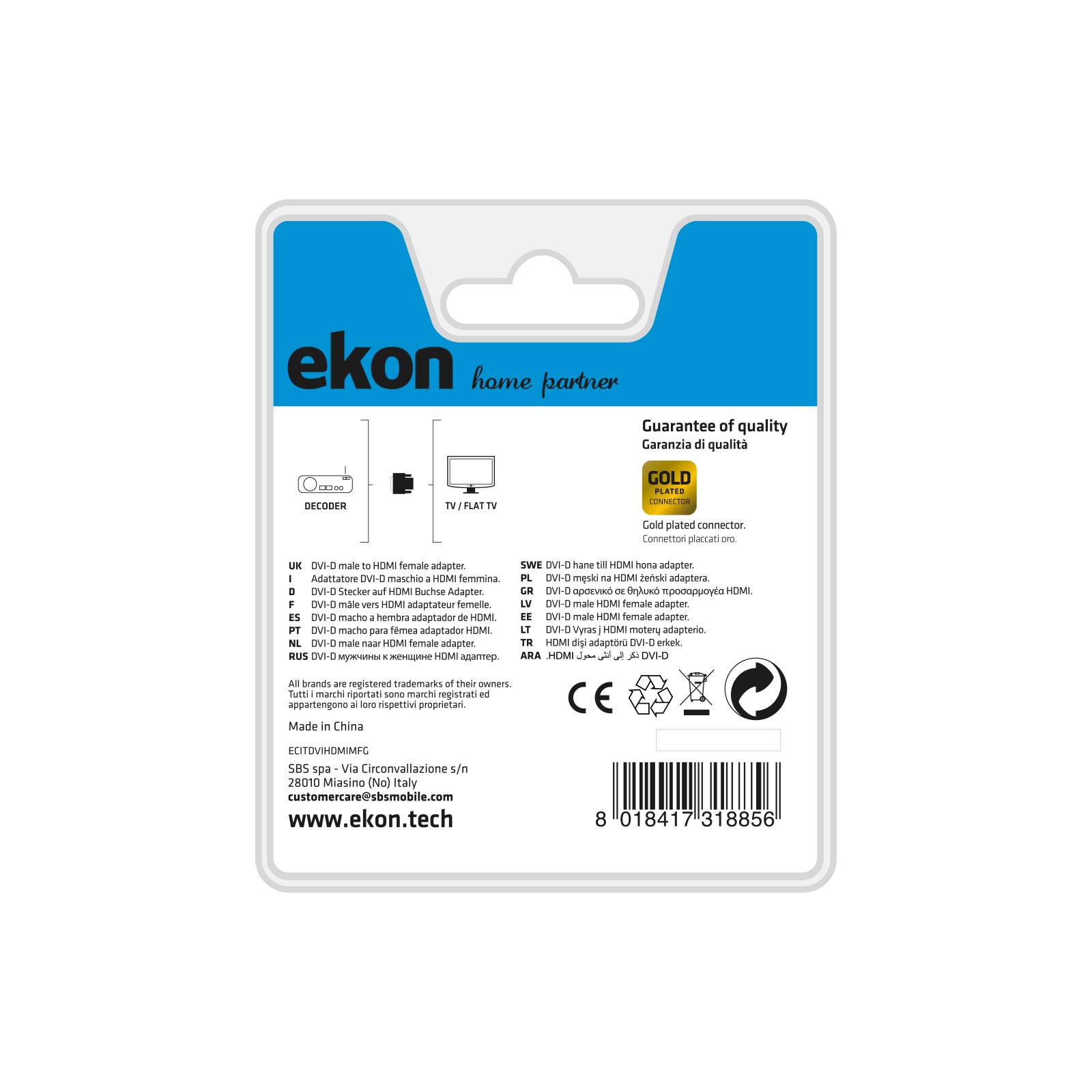 Adattatore DVI-D/HDMI connettori dorati-2