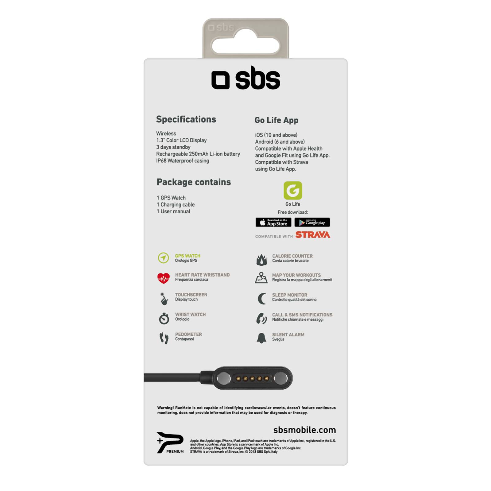 Runmate GPS Watch braccialetto sportivo impermeabile con GPS integrato, display touch, monitoraggio della frequenza-2