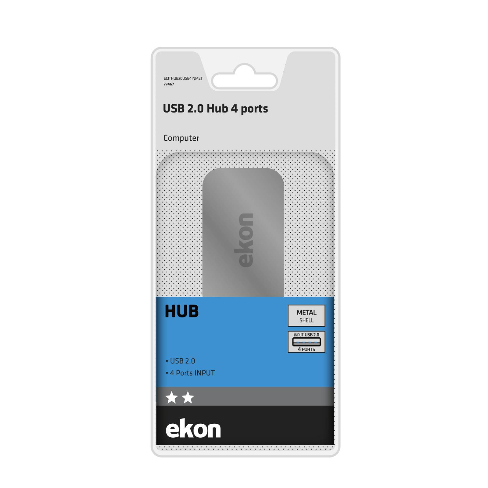 Hub multiporta in metallo USB 2.0 4 in 1-1