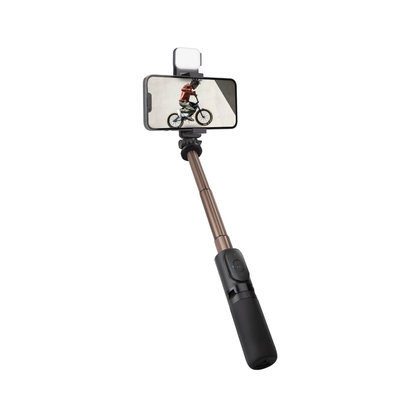 Selfie stick Wireless estensibile in alluminio con luce LED per smartphone-0