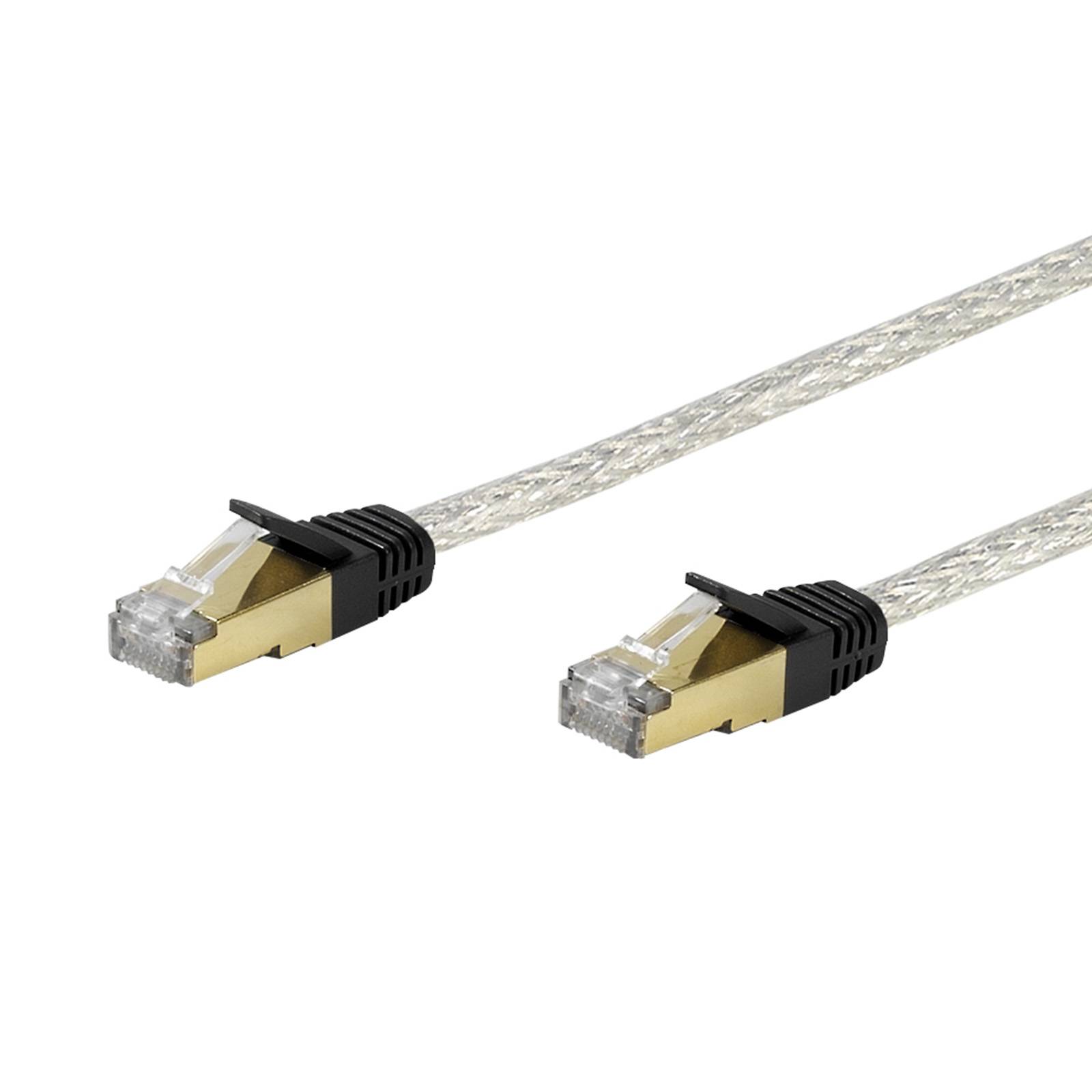 Cavo di rete per PC CAT 6 colore bianco, connettori RJ45, colore trasparente, lungo 10 m-0