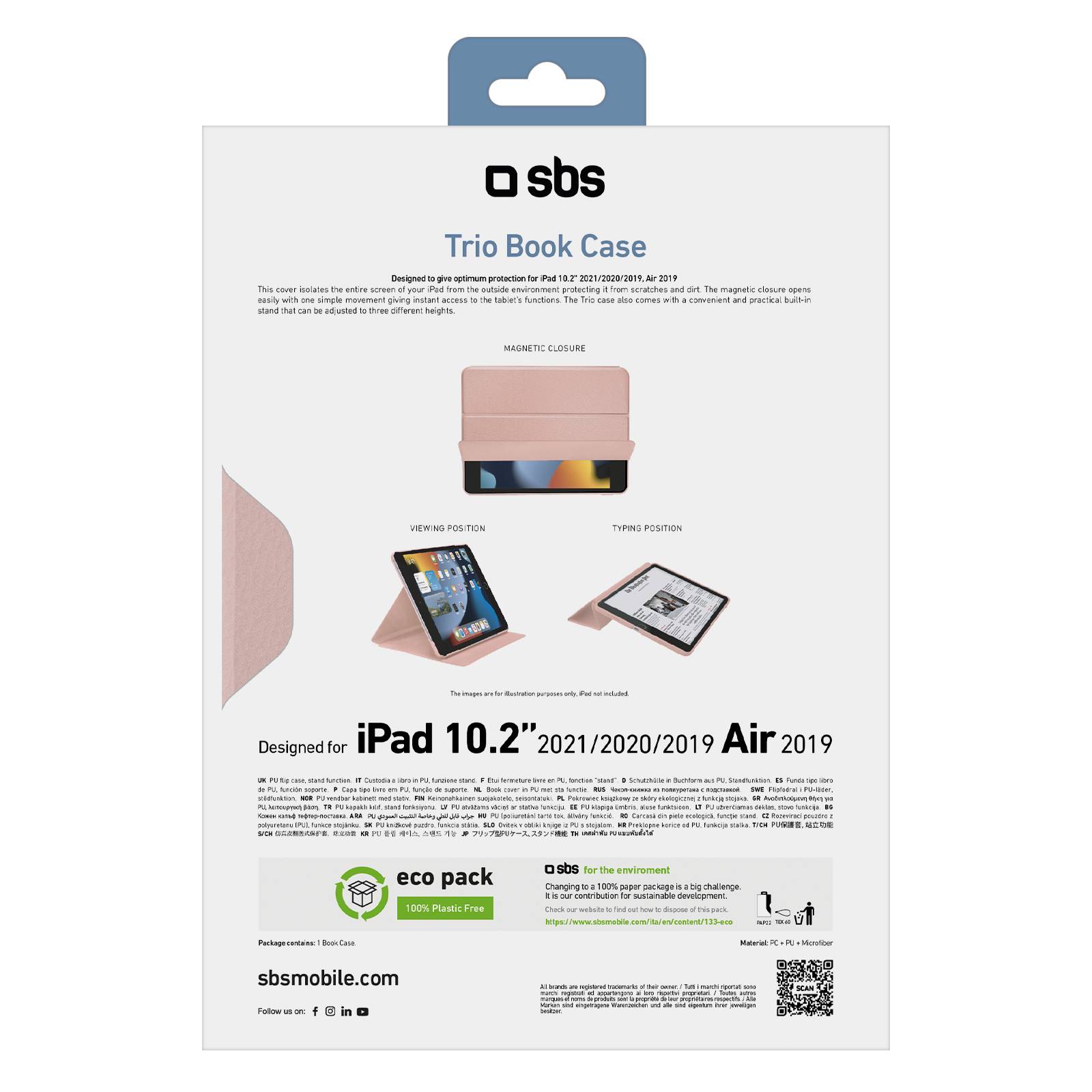 Custodia Book Pro con supporto a leggio per iPad 10.2" 2021/2020/2019-2
