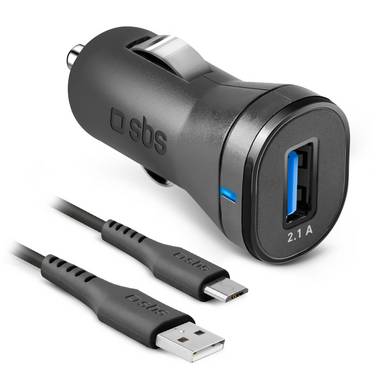 Kit mini caricatore auto 10 Watt - Ricarica rapida e cavo USB-Micro-USB incluso