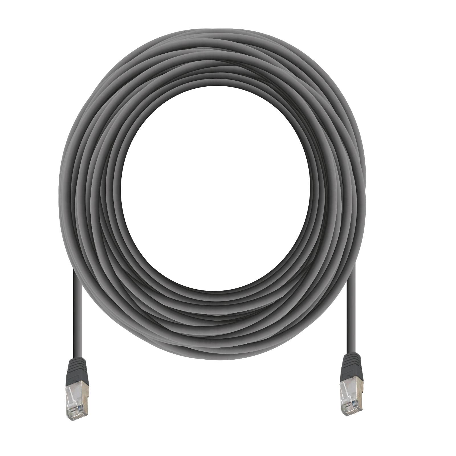 Cavo di rete per PC UTP cat 5e colore grigio, connettori RJ45, colore grigio, lungo 40 m-0