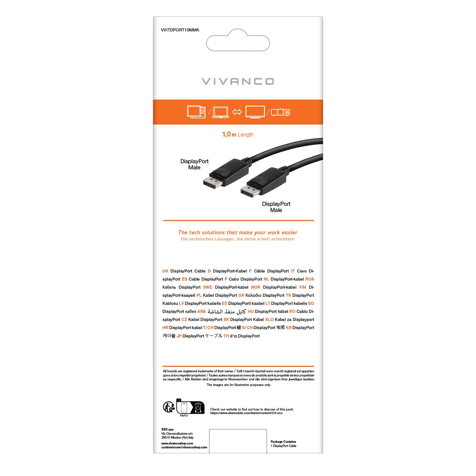 Cavo con 2 DisplayPort maschio-maschio-1