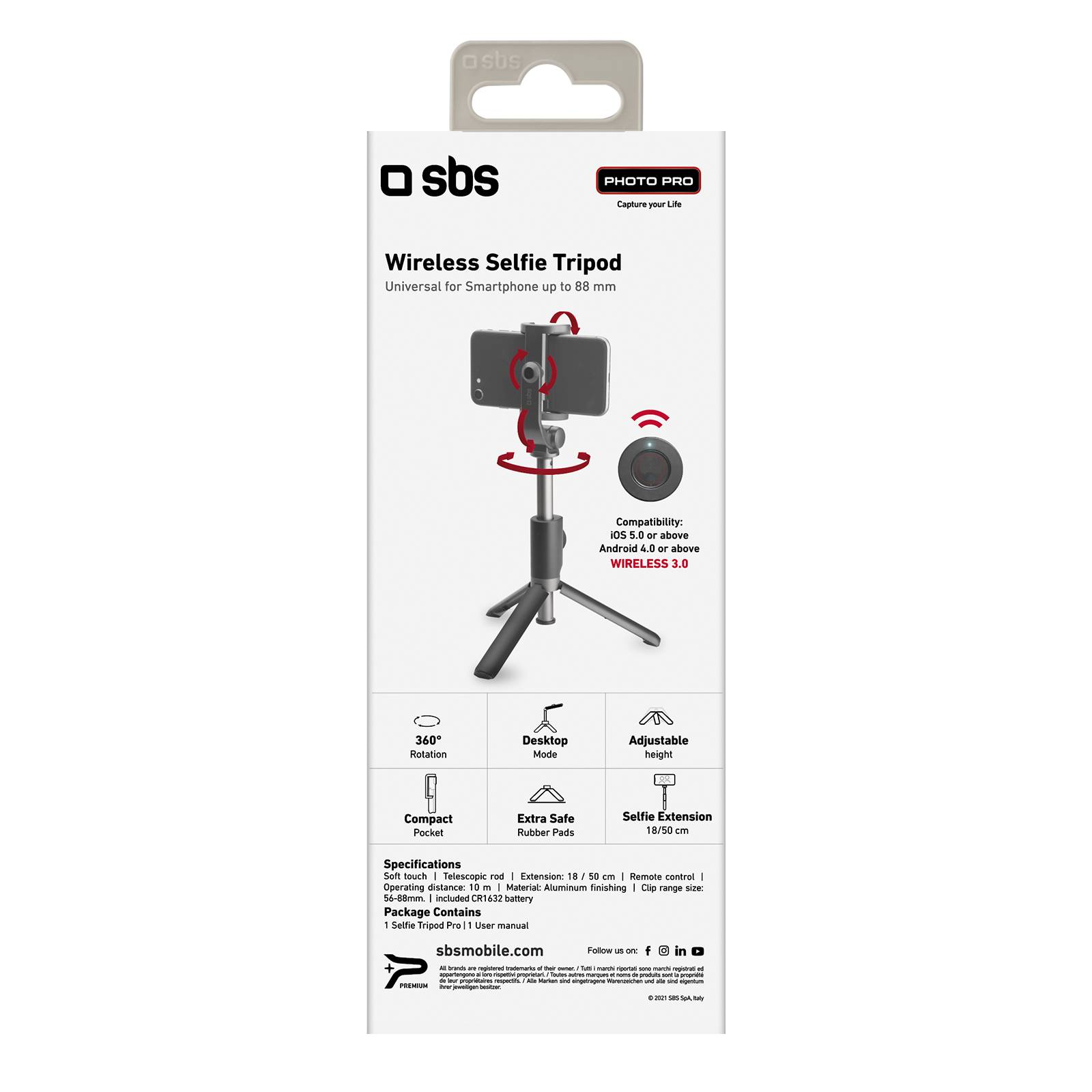 Tripod - Selfie stick Wireless con treppiede-2