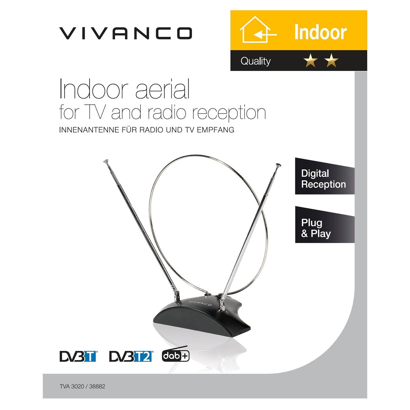 Antenna da interni ad anello per ricezione di TV e radio-1