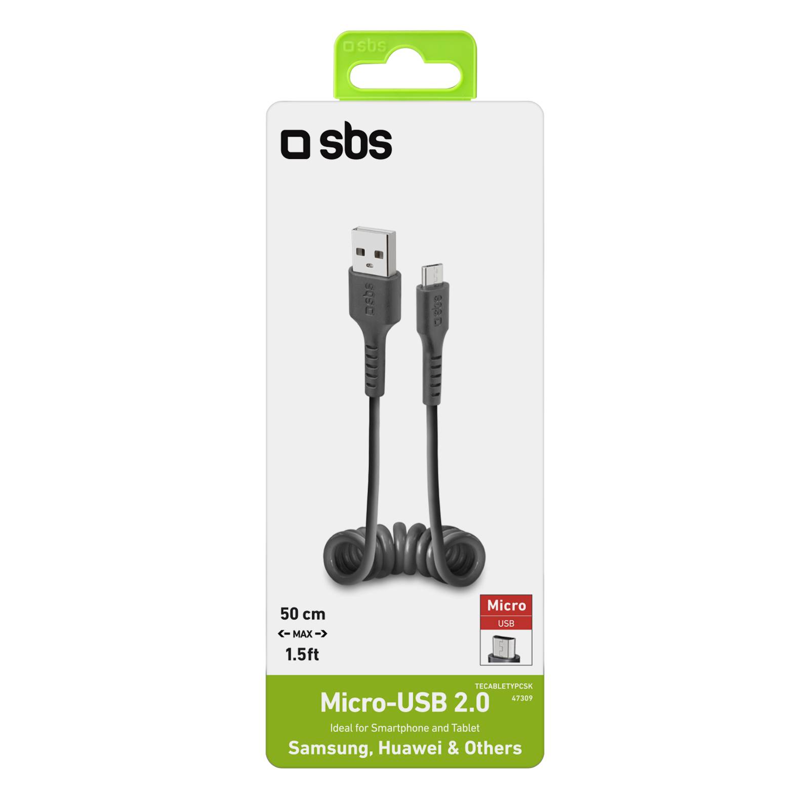Cavo dati e ricarica Micro USB spiralato-1
