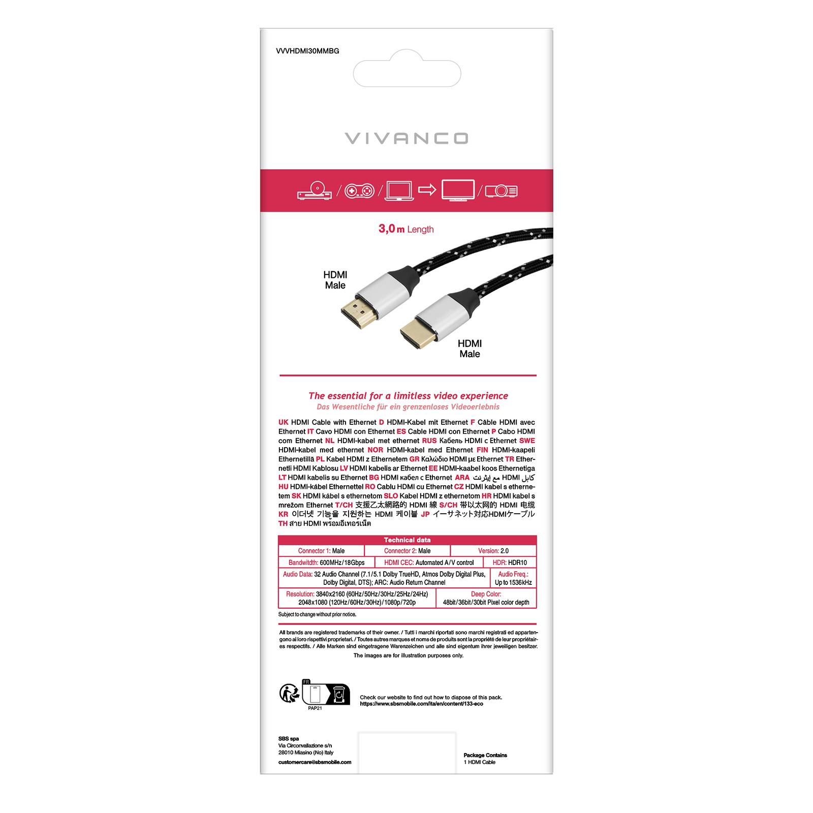 Cavo HDMI v. 2.0 - 4K-2