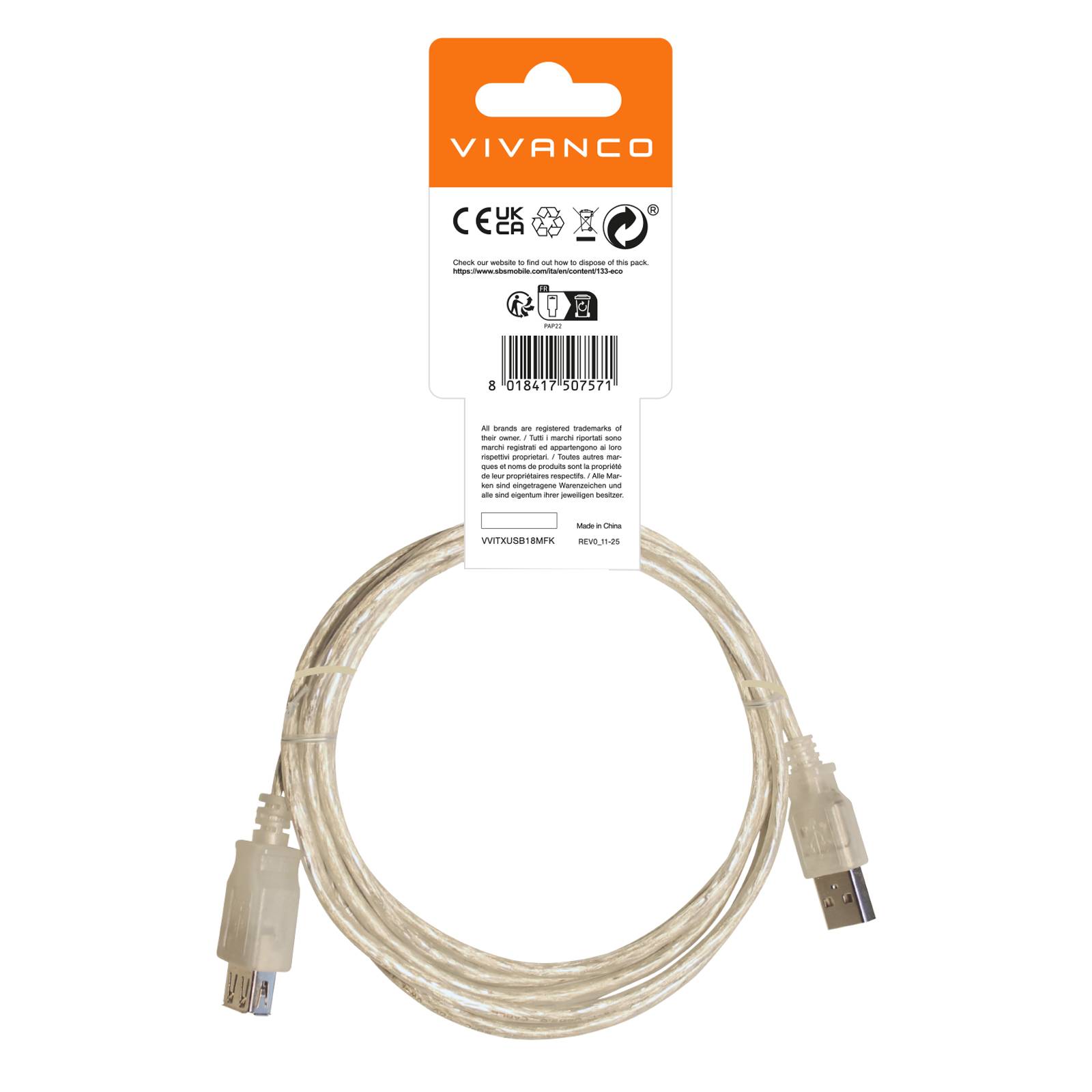Prolunga USB 2.0 Tipo A maschio - femmina-2
