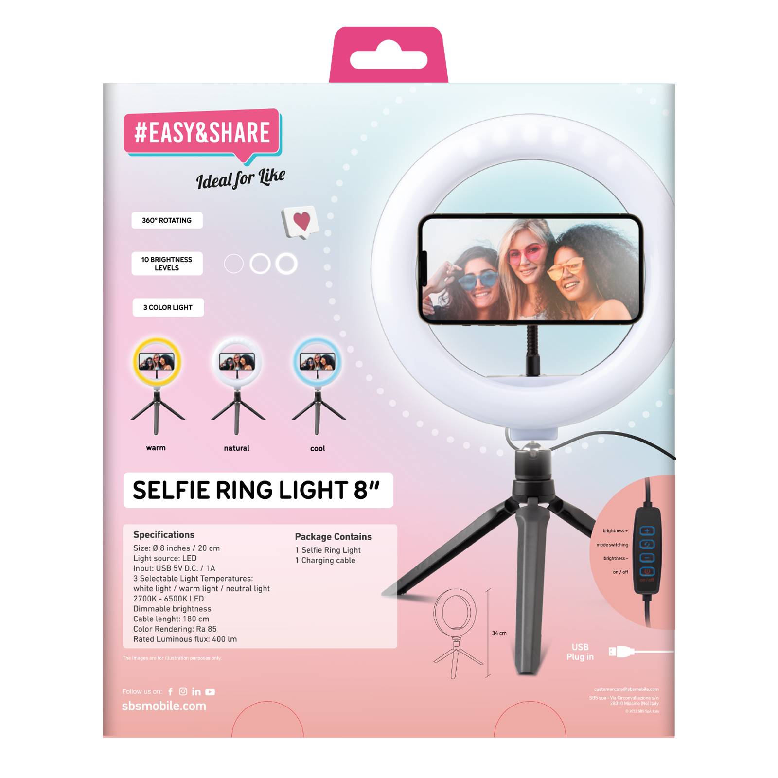 Anello LED con treppiede per video e foto-2