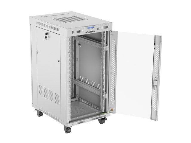 Lanberg 19" 600x800 Rack Einbauschrank Glastür grau - Rack-1
