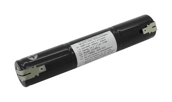 Batteria per illuminazione di emergenza NiMH 3,6 V 2500 mAh L1x3 Sub-C con connettore Faston +4,8 mm / -4,8 mm...
