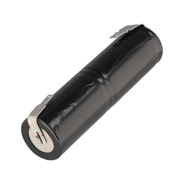 Batteria per illuminazione di emergenza NiMH 2,4 V 2500 mAh L1x2 Sub-C con connettore Faston +4,8 mm / -2,8 mm...