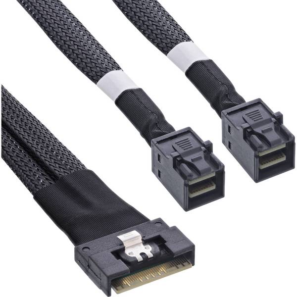 Cavo SAS InLine Slim, da SFF-8654 8i a 2x SFF-8643, 0,75 m, 0,75 m, SFF-8654 8i, 2x SFF-8643, dritto, dritto, 24 Gbit/s