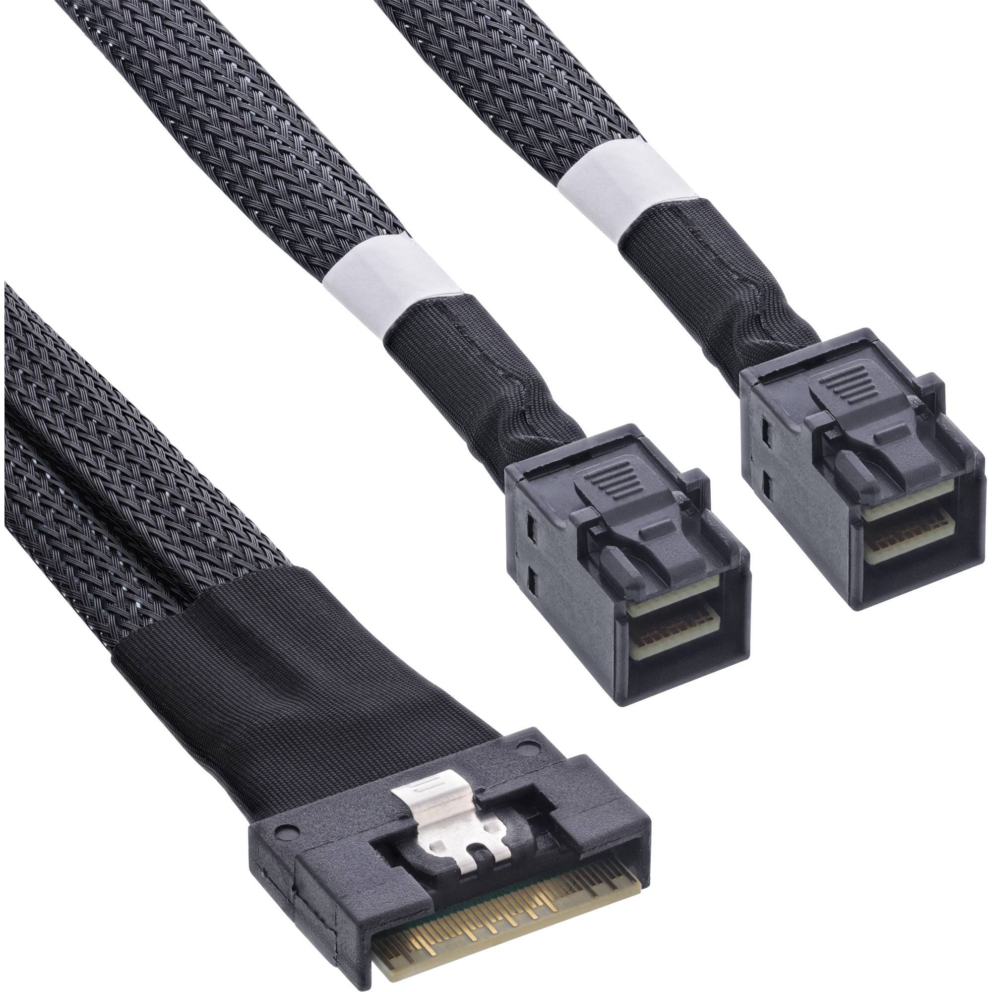 Cavo SAS InLine Slim, da SFF-8654 8i a 2x SFF-8643, 0,75 m, 0,75 m, SFF-8654 8i, 2x SFF-8643, dritto, dritto, 24 Gbit/s-0