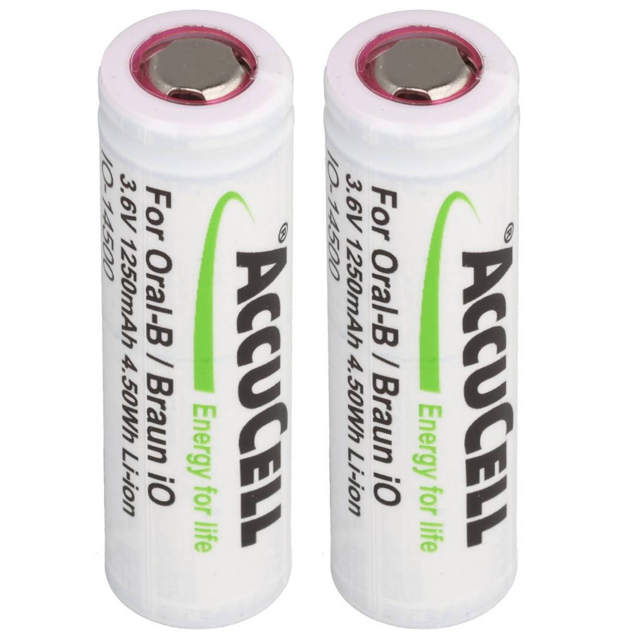 2 batterie da 1250 mAh compatibili con Braun IO 6, 7, 8, 9, 10, 3,7 volt, 48,8x14,1 mm-0