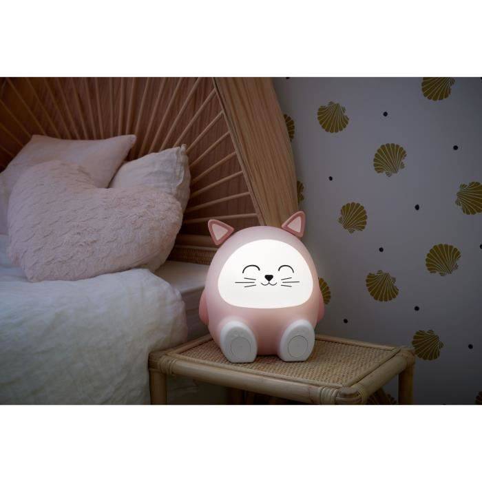 Altoparlante luminoso e luce notturna - BIGBEN - Cat - Bluetooth 5.0, 15 W, Luce notturna regolabile, Timer, Batteria US-1