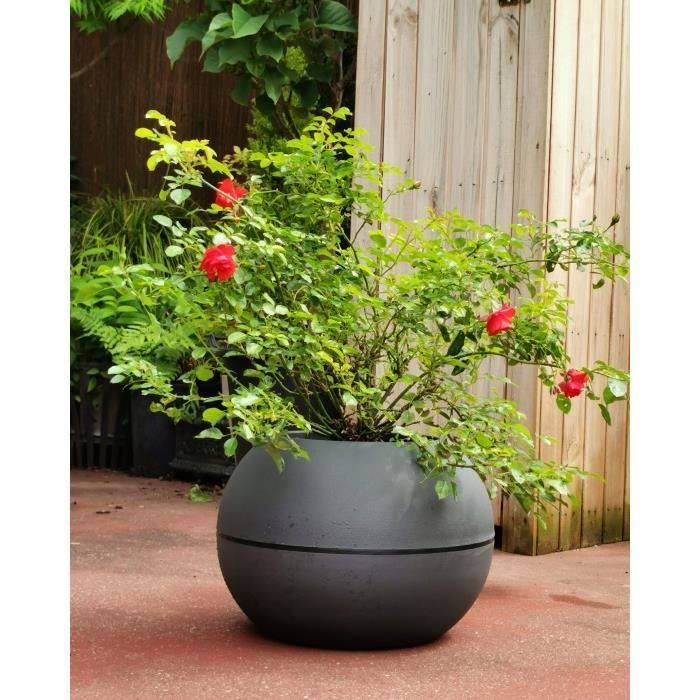Vaso Riviera 814276 Grigio Rotondo Sfera Ø 40 cm-1