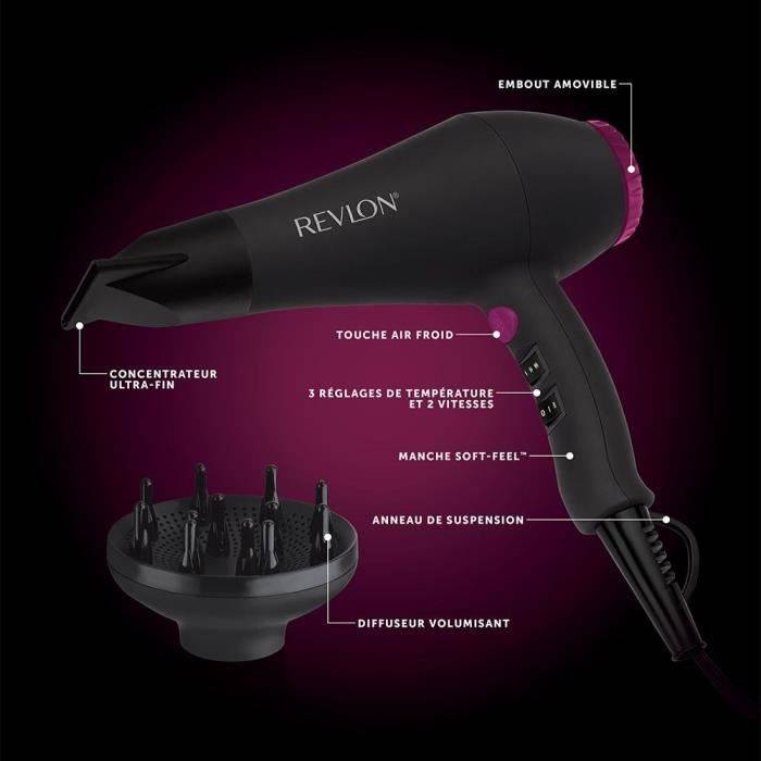 Asciugacapelli Revlon RVDR5251E Smooth Brilliance 2000 W Nero Rosa-2