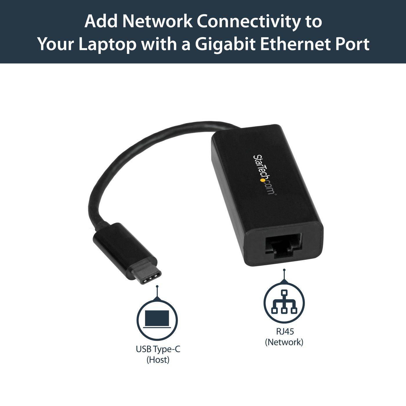 StarTech.com Adattatore di rete Ethernet Gigabit USB-C - Adattatore Gbe esterno USB 3.0 - Da USB Type C a Ethernet - Ad-4