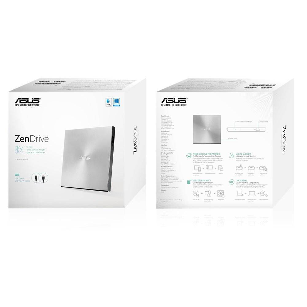 Asustek Computer ASUS ZenDrive U9M SDRW-08U9M-U - Laufwerk - DVD±RW (±R DL) Masterizzatore esterno DVD Dettaglio USB-C® -7
