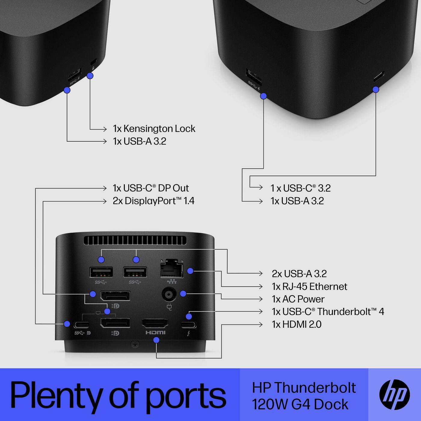 HP Thunderbolt Dock G4 - Dockingstation - HDMI, 2 x DP, Thunderbolt, USB-C ( 4J0A2AA )-1