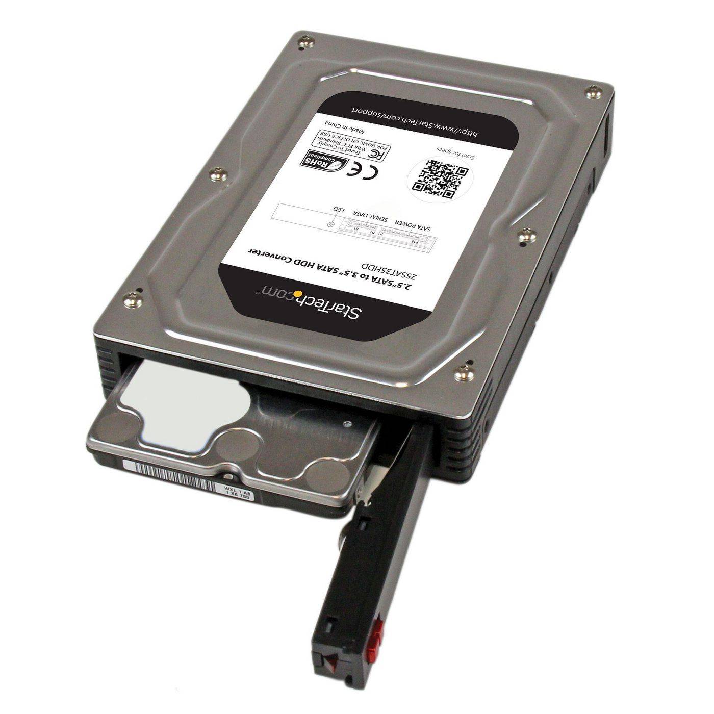 StarTech.com Box esterno adattatore per dischi rigidi SATA da 2,5" a 3,5" in alluminio con altezza massima SSD / HDD-3