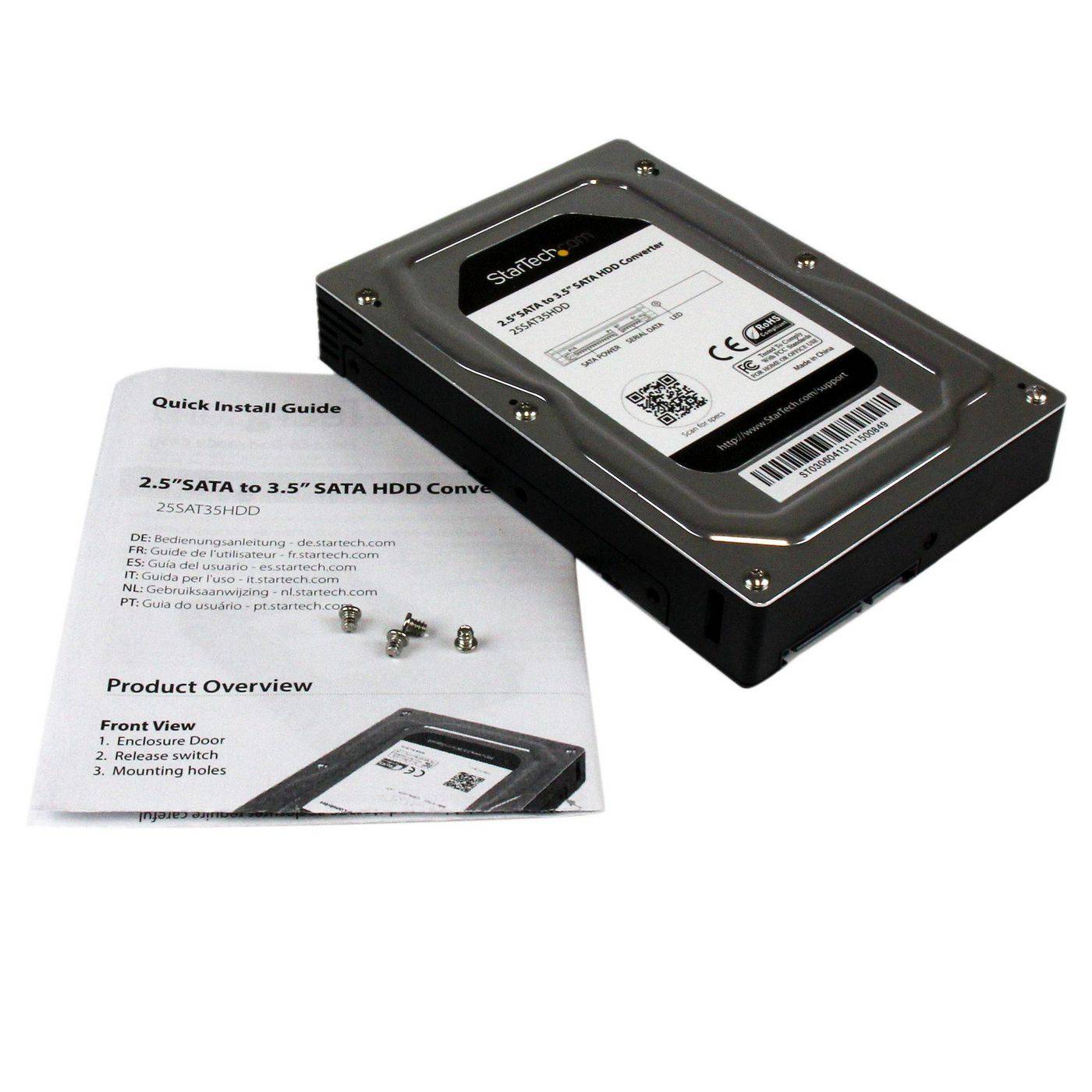 StarTech.com Box esterno adattatore per dischi rigidi SATA da 2,5" a 3,5" in alluminio con altezza massima SSD / HDD-4