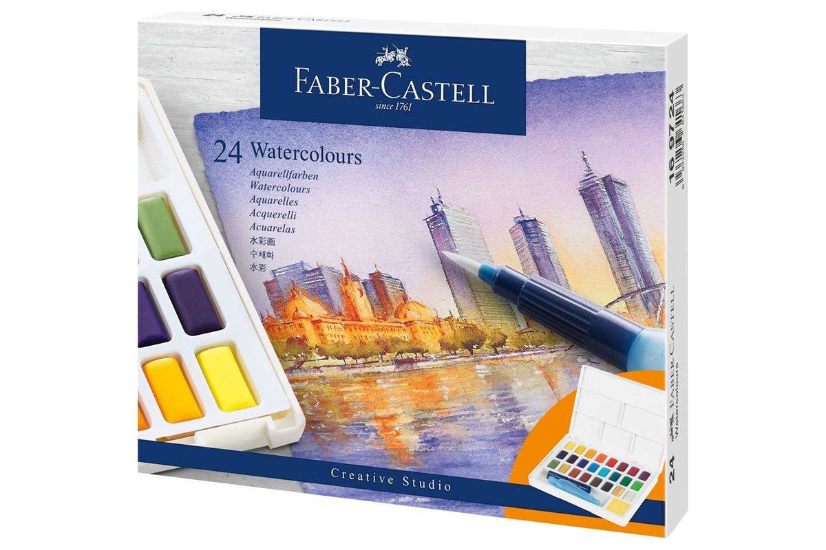 '"'FABER-CASTELL 169724 Aquarellfarben farbsortiert "''-0