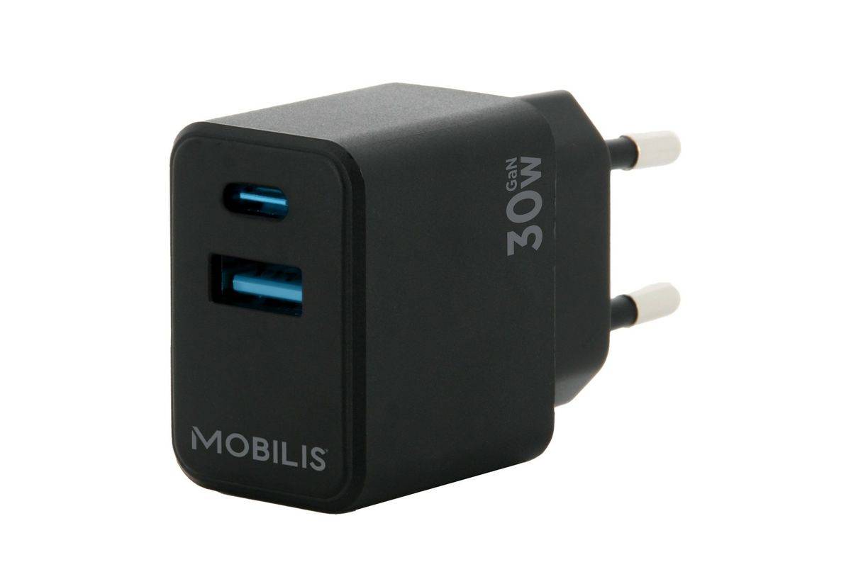 Mobilis Wall Charger 30W 1 USB A+1 USB C GaN (001362)-0