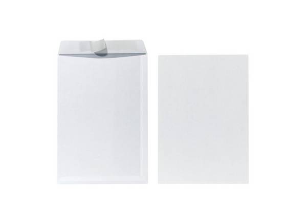 herlitz Versandtasche, DIN C4, ohne Fenster, weiß haftklebend, holzfrei, 90 g-qm, mit grauem Innendruck (10837540)