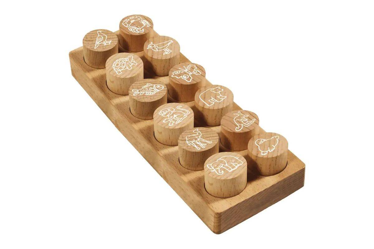 COLOP WOODIES Stempel-Set exotic Anim-0