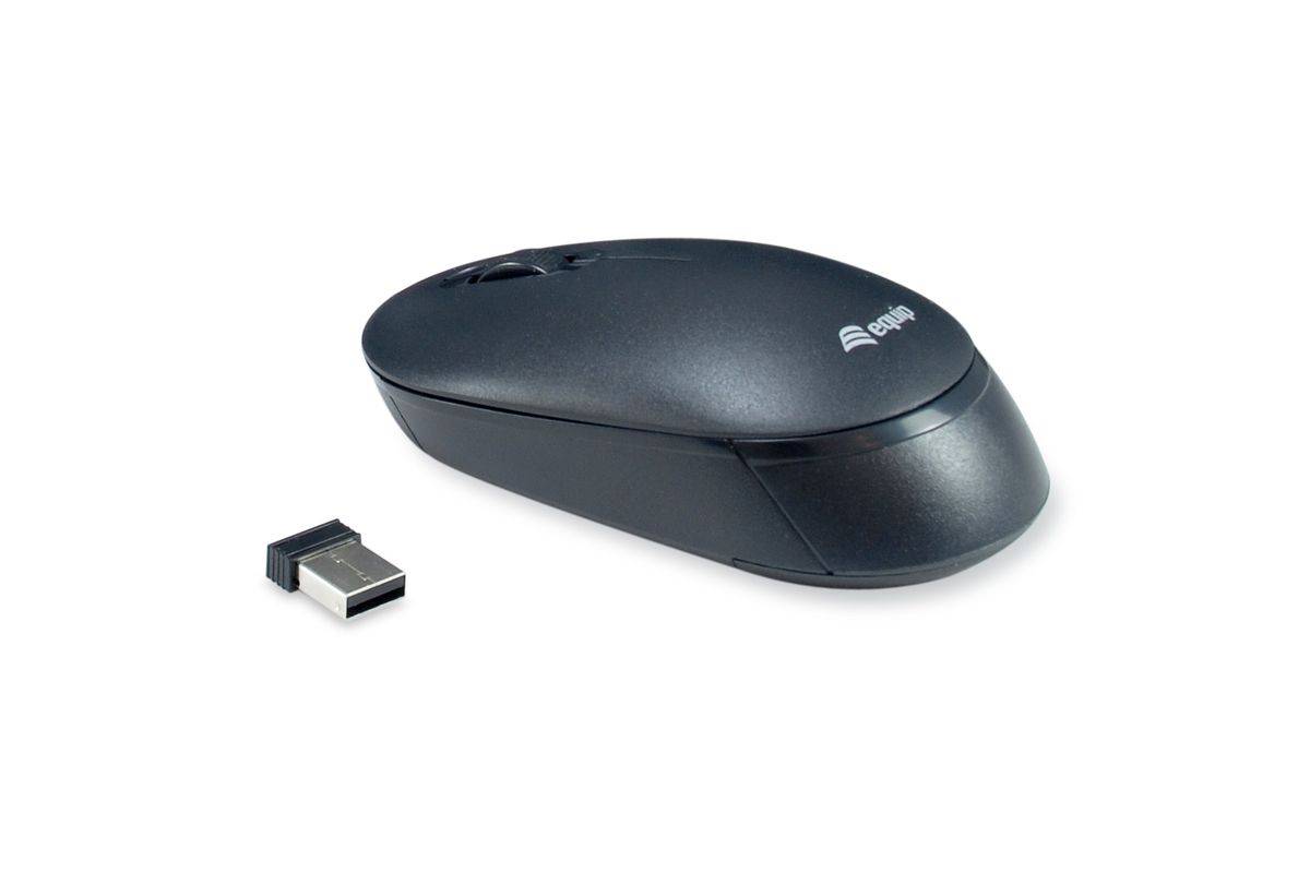 Equip Kabelloses Tastatur und Mausset - ES Layout (QWERTY) - Volle Größe (100%) - RF Wireless - QWERTY - Schwarz - Maus-2