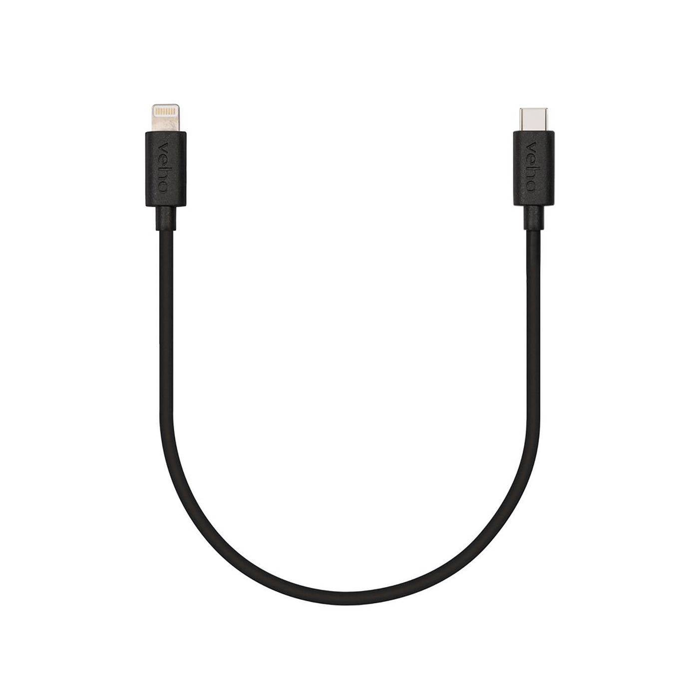 Veho VCL-004-MFI-C-20CM cavo Lightning 0,2 m Nero (VEHO USB-C TO LIGHTNING)-2