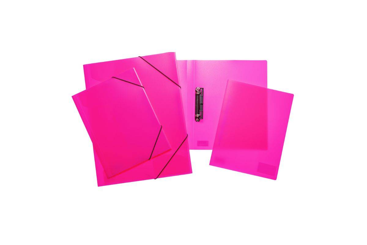 HERMA Schnellhefter A4 neon pink Polypropylen 3St. (19638)-1