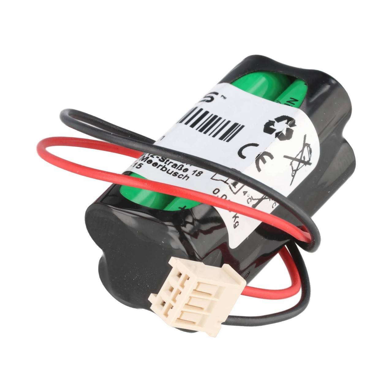 Batteria NiMH da 4,8 Volt 800 mAh per illuminazione di emergenza e di sicurezza, AAA, cavo da 20 cm con connettore...-1