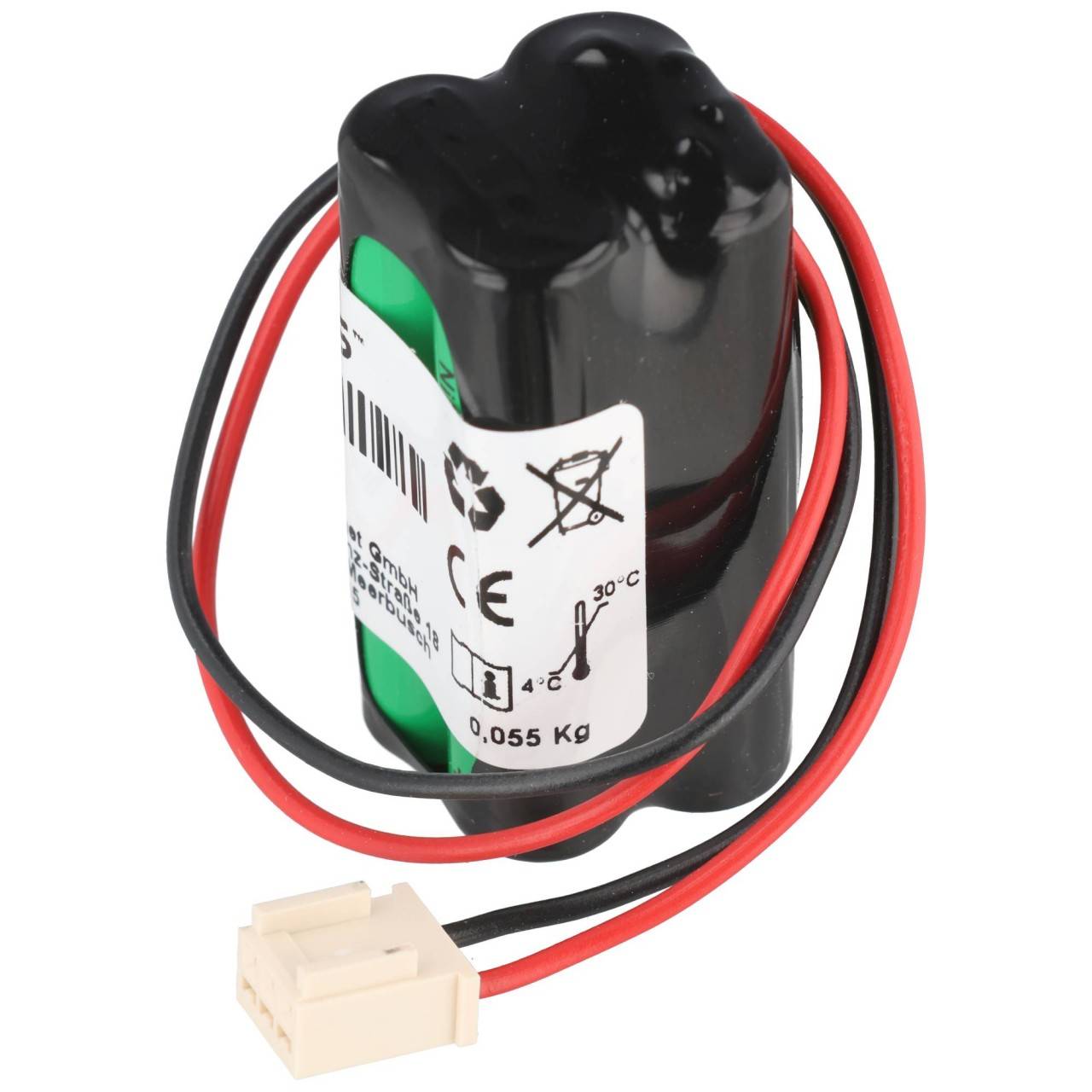Batteria NiMH da 4,8 Volt 800 mAh per illuminazione di emergenza e di sicurezza, AAA, cavo da 20 cm con connettore...-2