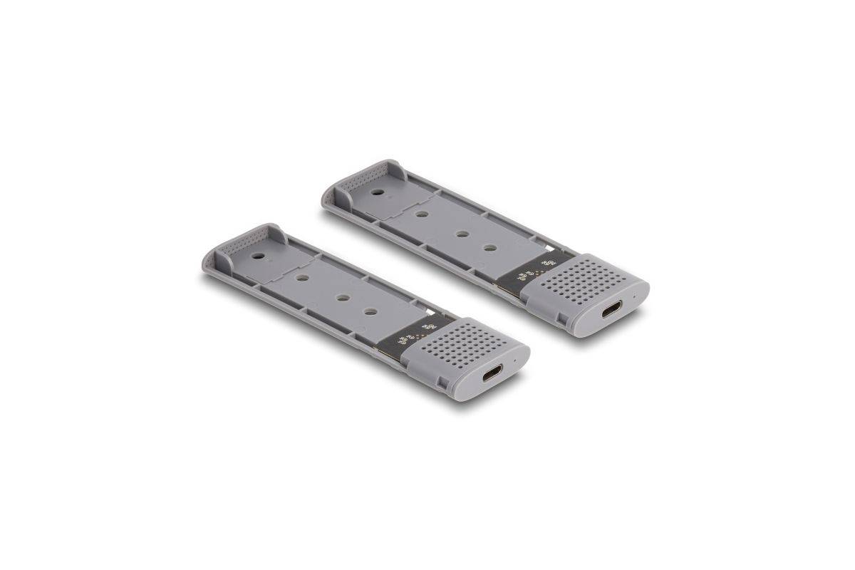 Delock Custodia doppia combo esterna USB Type-C per 2 x M.2 NVMe PCIe o SSD SATA - senza attrezzi-2