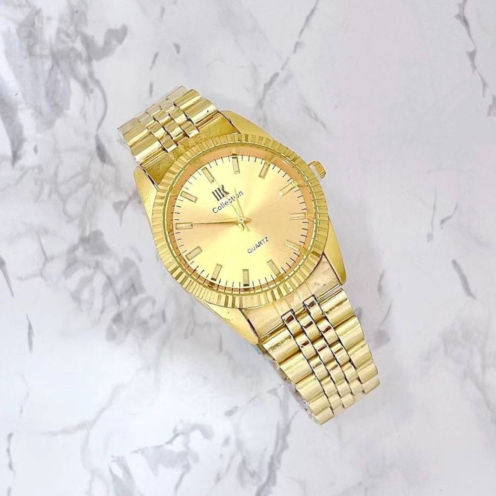 Orologio Uomo Oro Classico Elegante Cinturino Acciaio Diametro 35.5mm --0