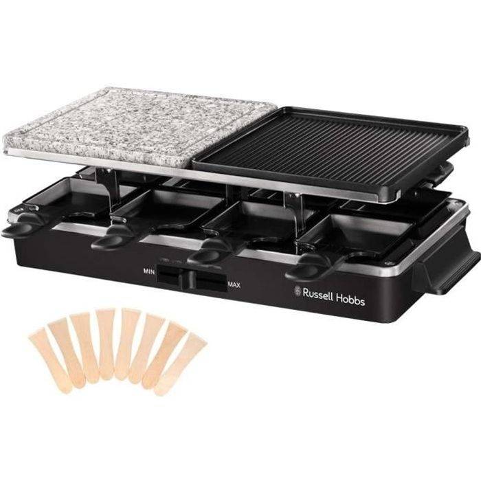 Russell Hobbs Raclette Device - 26280-56 - 3 in 1 multifunzione - 8 persone - 1400W - Stone da cucina - Grill reversibil-0