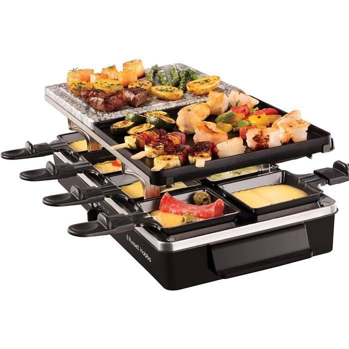 Russell Hobbs Raclette Device - 26280-56 - 3 in 1 multifunzione - 8 persone - 1400W - Stone da cucina - Grill reversibil-2