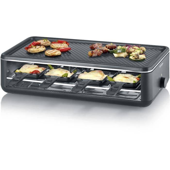 Griglia per raclette - SEVERIN - RG2365 - 8 persone - Piastra di cottura in ceramica 48 x 24 cm - Griglia per raclette 1-0