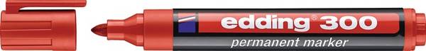 edding 300 Permanent Marker A8 Bullet Red Box of 10