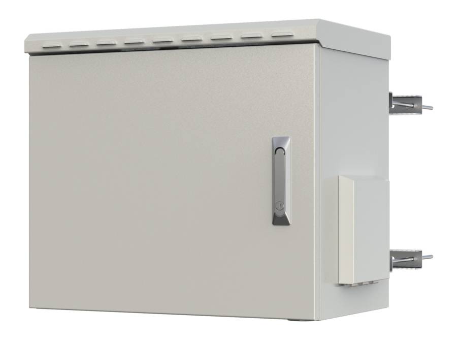 Armadio Rack 19'' Fissaggio a Palo 12U IP66 Porta Cieca Prof. 400 mm Grigio-0