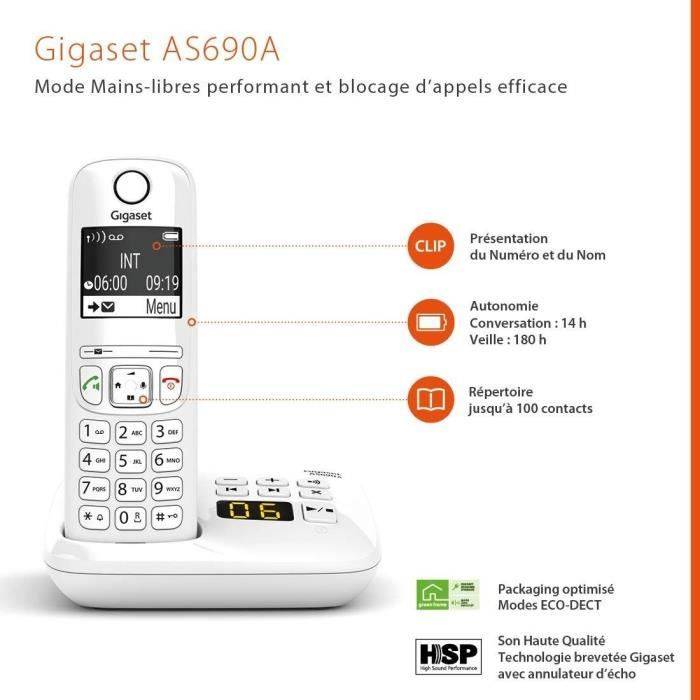 Telefono Senza Fili Gigaset AS690A Bianco-4