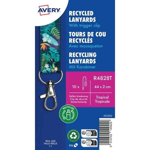 Avery R4828T tracolla Supporto per badge Tessuto Multicolore-0